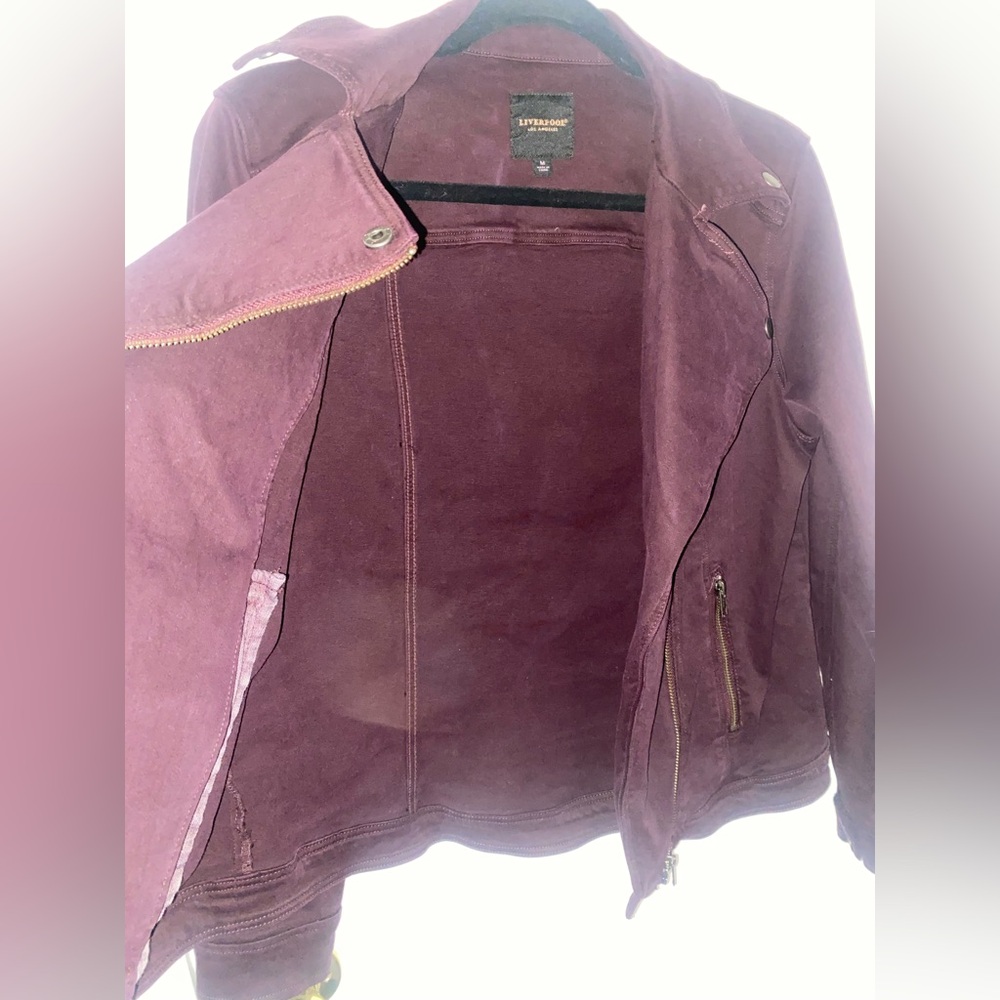 Liverpool | Women’s Medium | Denim Jacket | Stretch | Deep Burgundy Purple - Picture 4 of 16